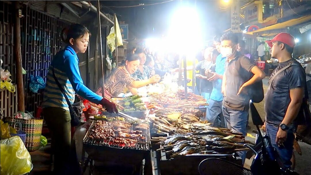 Night Market Street Food in Phnom Penh City