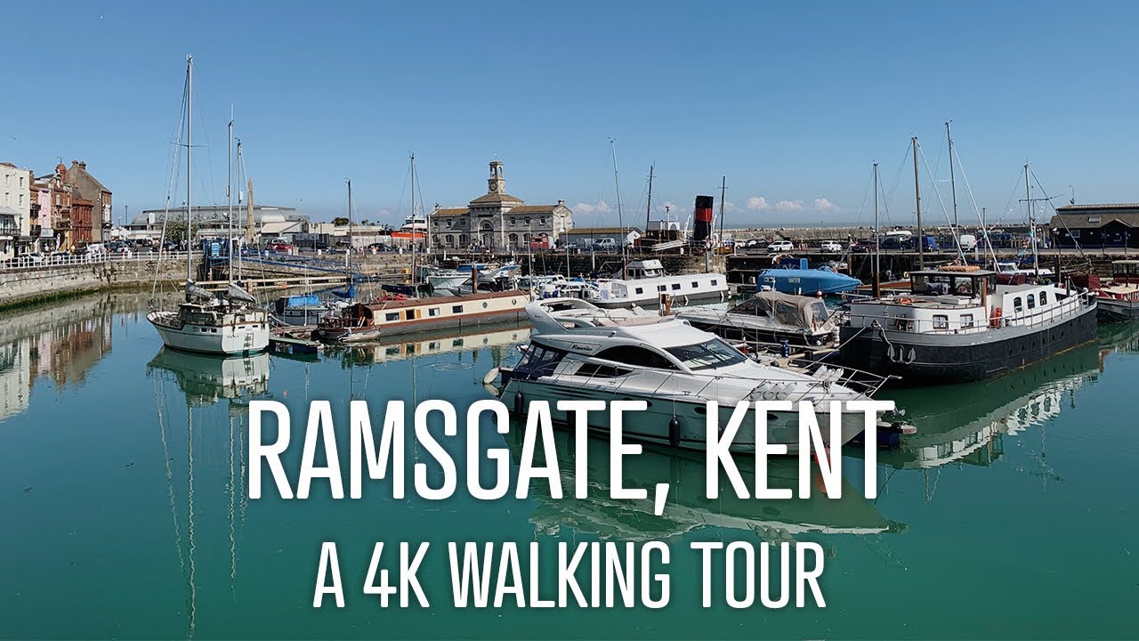 [4K] RAMSGATE, KENT WALKING TOUR West Pier Lighthouse to East Pier
