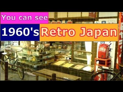 japan retro store in 1960's and life style,japan retro car,japan retro bike