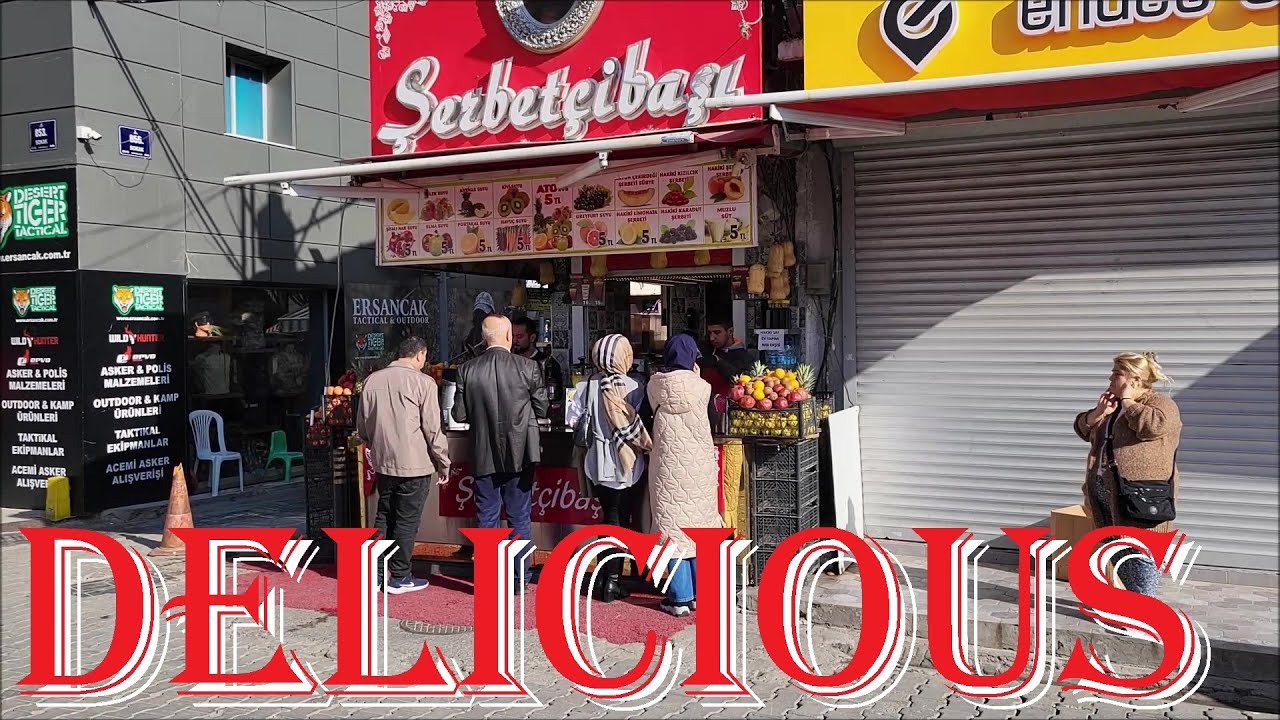 Very Tasty Turkish Food. Street Cafes and Restaurants of Izmir. Walk
