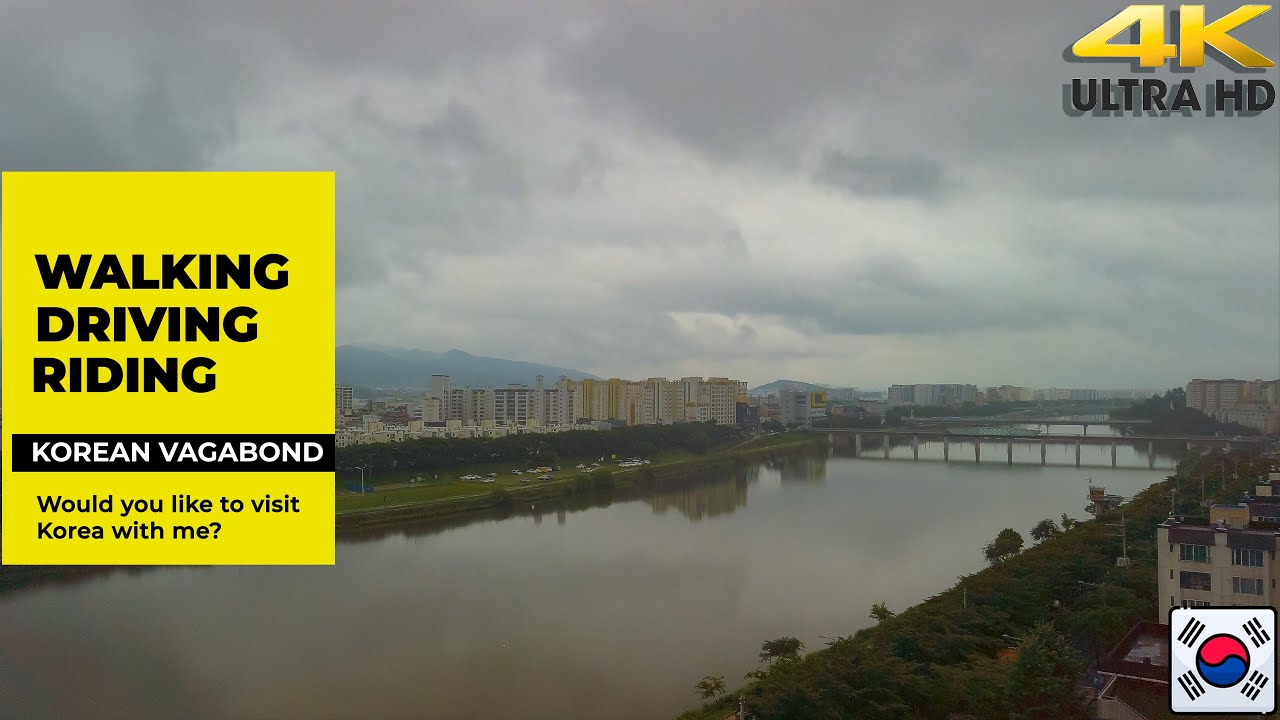 Walk around Riverside in Korea | National Cemetery in Korea | Rain | 4K ...