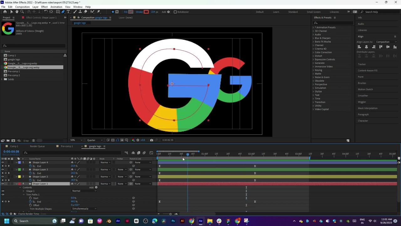 google logo animation after effects tutorial - La Vie Zine