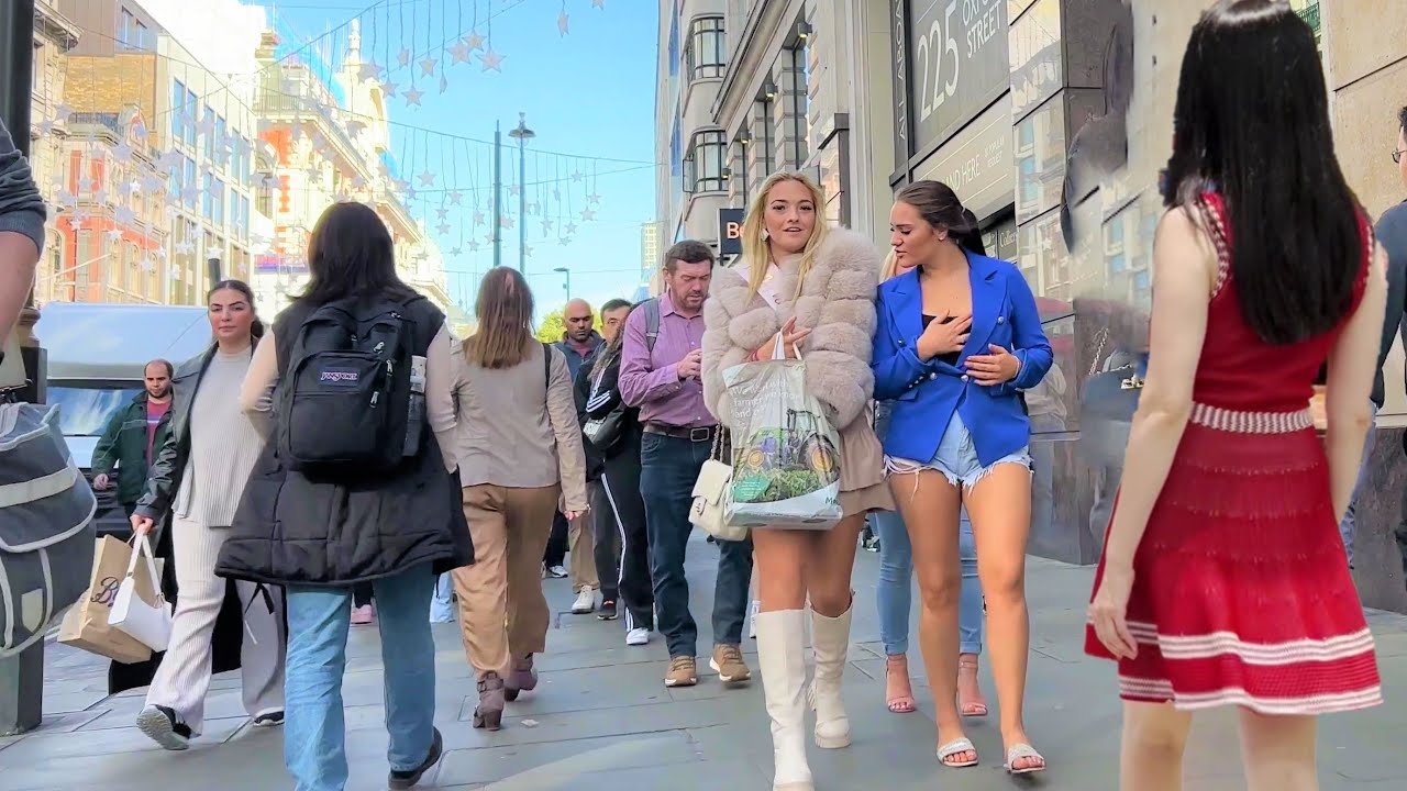 🎄🎅 A London Autumn Walk Under Christmas Lights, Oxford Street to Warren