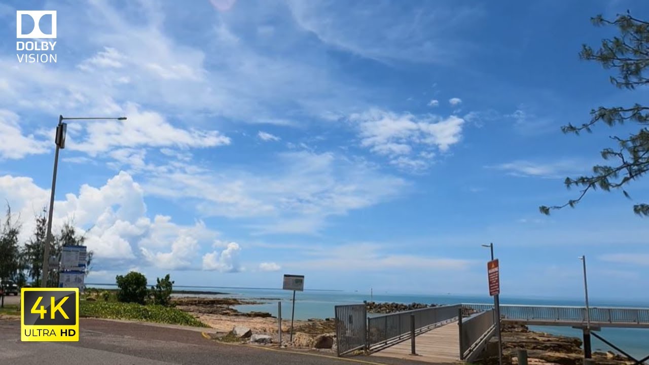 Scenic 4K Darwin Drive Nightcliff Beach to Sunset Beach (Fannie Bay