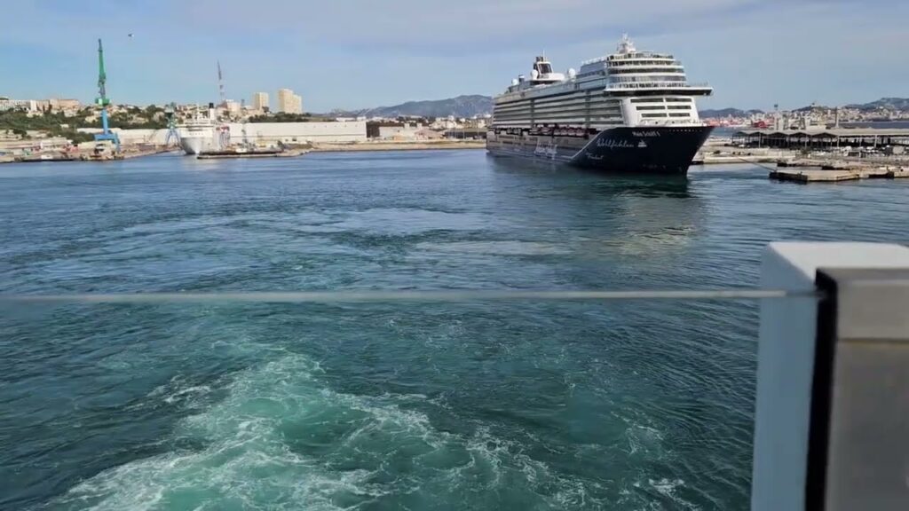 A lot of cruise ships at Marseille cruise ship port, France. Sailing from the port. A lot of cruise ships at Marseille cruise ship port, France. Sailing from the port.