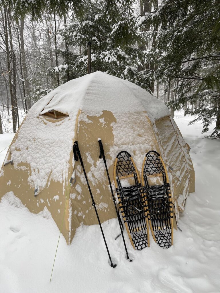Camping during a winter storm