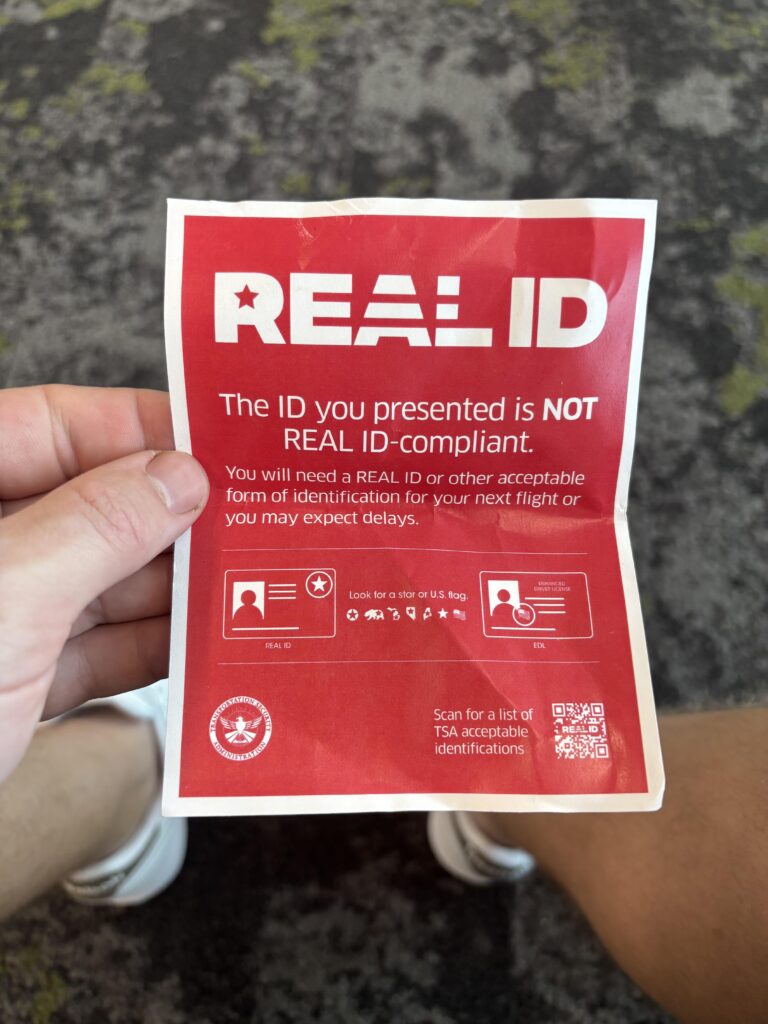 Flying With No Real ID - La Vie Zine