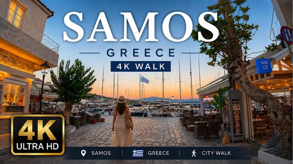 Samos, Greece 🇬🇷 | Beautiful Harbor & Old Town 4K Walk