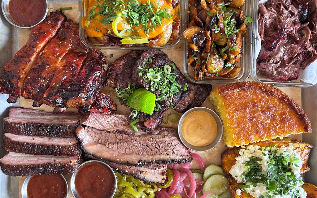 overhead photo of food