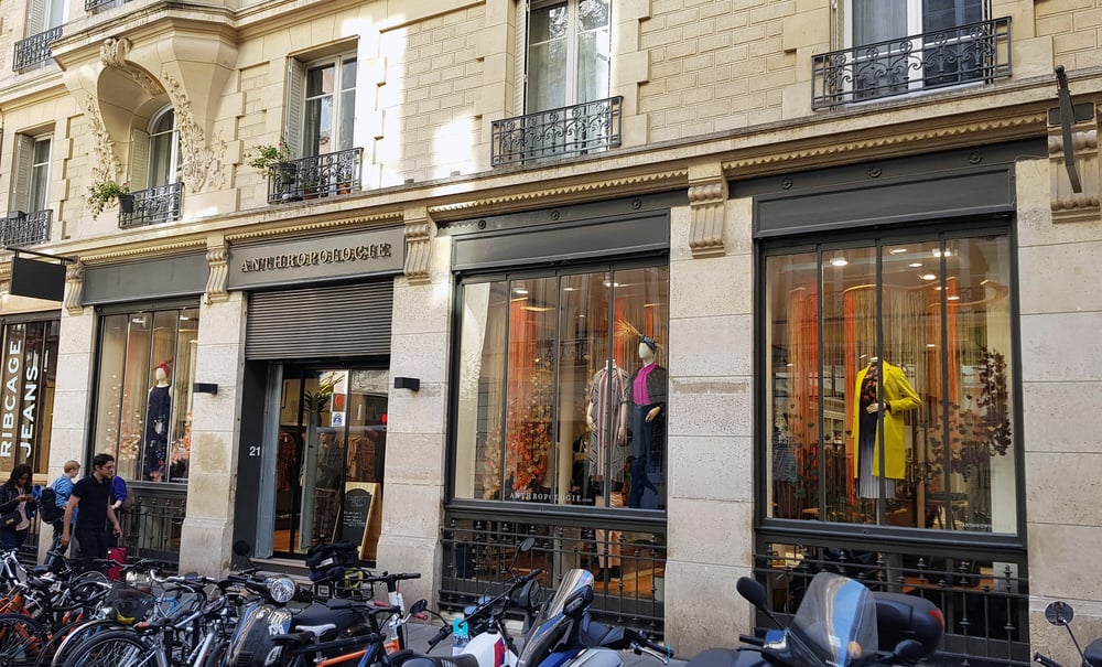 Anthropologie’s Marais store adjoins names like Levi's, Nature & Découvertes and Le Passage du désir